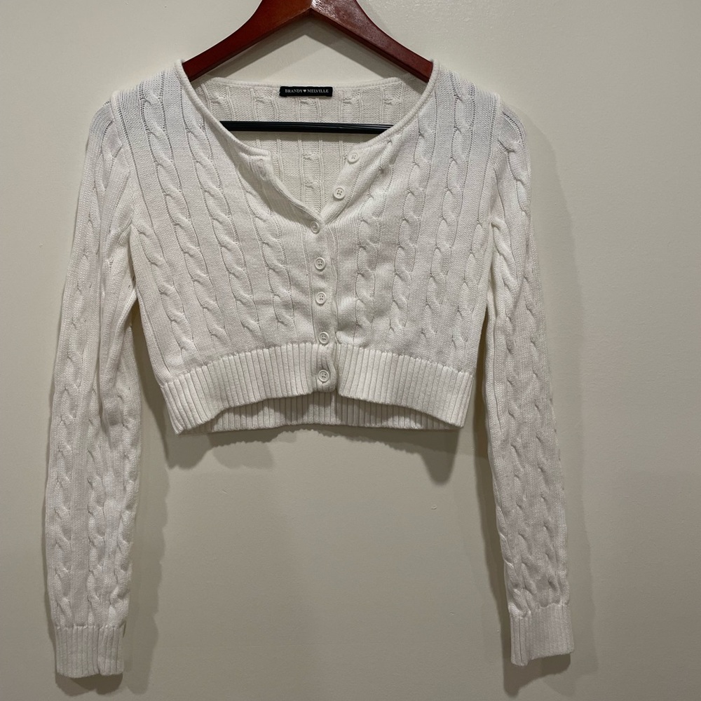 One size Brandy Melville button up crop sweater
